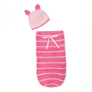 Adorable Pink Knit Baby Hat with Ears